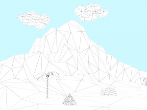 low poly tropical island 3D Model