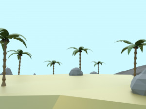low poly tropical island 3D Model
