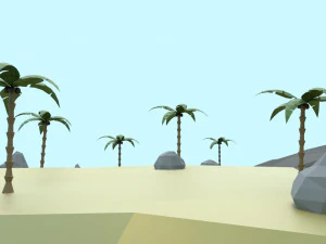 low poly tropical island 3D Model