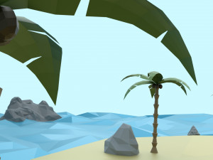 low poly tropical island 3D Model