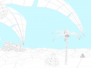 low poly tropical island 3D Model