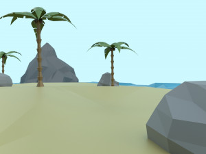 low poly tropical island 3D Model