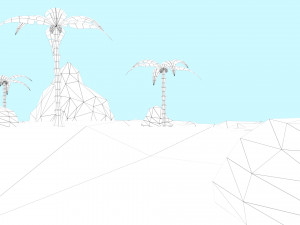 low poly tropical island 3D Model