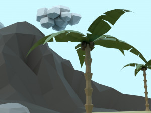 low poly tropical island 3D Model