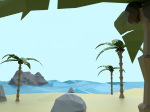 low poly tropical island 3D Model