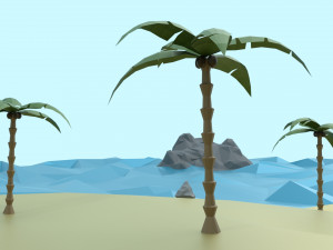 low poly tropical island 3D Model