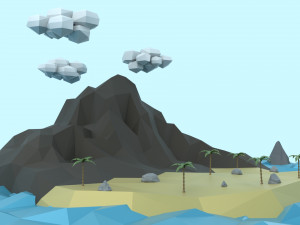 low poly tropical island 3D Model