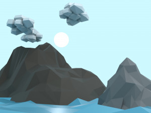 low poly tropical island 3D Model
