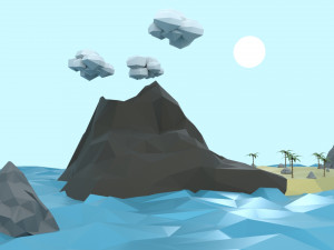 low poly tropical island 3D Model