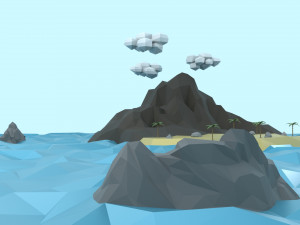 low poly tropical island 3D Model