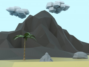 low poly tropical island 3D Model