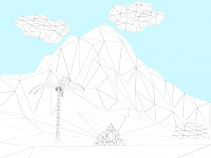 low poly tropical island 3D Model