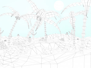 low poly oasis 3D Model