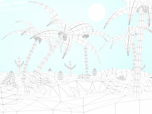 low poly oasis 3D Model