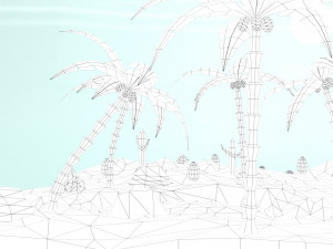 low poly oasis 3D Model