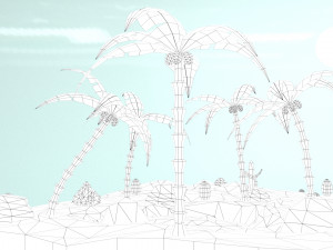 low poly oasis 3D Model