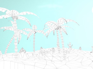 low poly oasis 3D Model