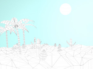 low poly oasis 3D Model