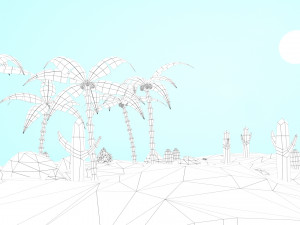 low poly oasis 3D Model
