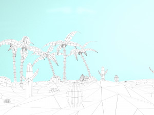 low poly oasis 3D Model