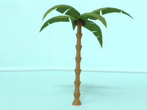 низкополигональный оазис 3D Модель
