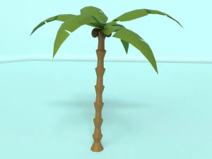 низкополигональный оазис 3D Модель