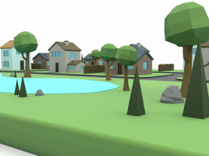 small town Modello 3D
