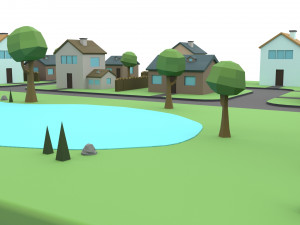 small town Modello 3D