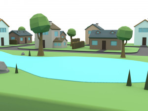 small town Modello 3D
