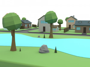 small town Modello 3D