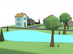 small town Modello 3D