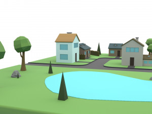 small town Modello 3D