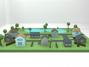 small town Modello 3D