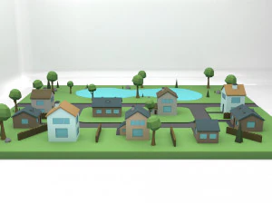 small town 3D Model