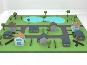 small town Modello 3D