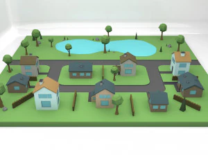 small town 3D Model