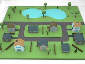 small town 3D Model