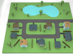 small town 3D Model