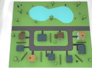 small town Modello 3D