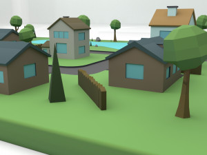 small town Modello 3D