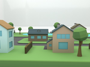 small town Modello 3D