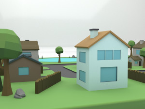 small town Modello 3D