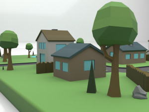 small town Modello 3D