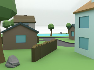 small town Modello 3D