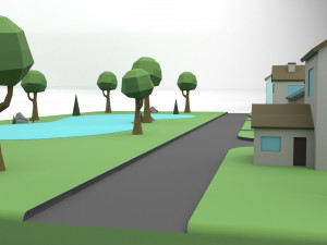 small town Modello 3D
