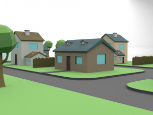 small town Modello 3D