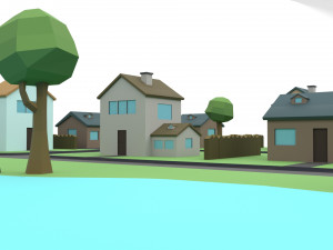 small town Modello 3D