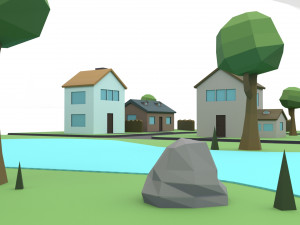 small town Modello 3D