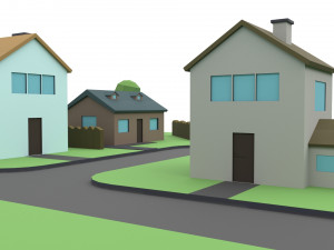 small town Modello 3D