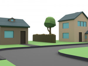small town Modello 3D